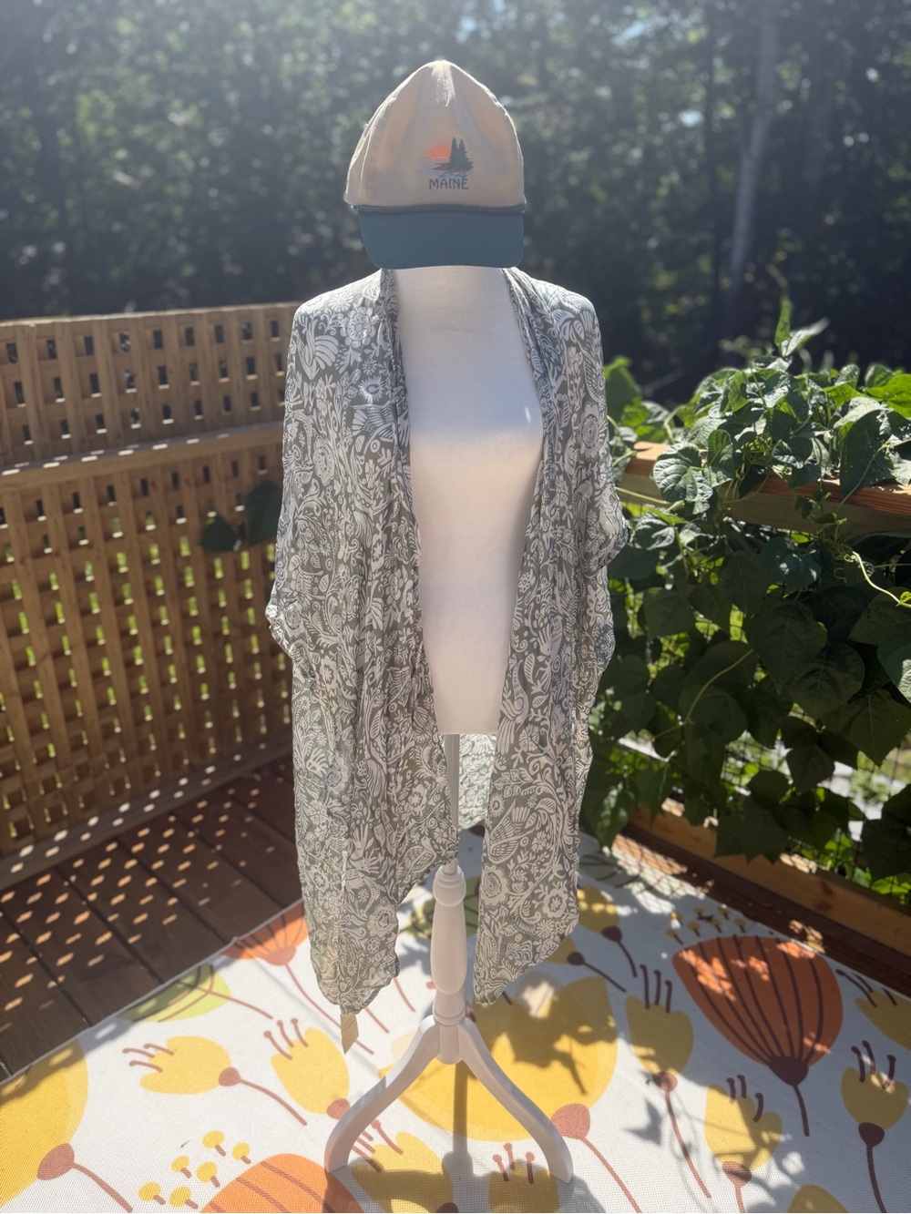 Moss Rose Sage Green Floral Kimono OS NWT *HAT NOT INCLUDED*